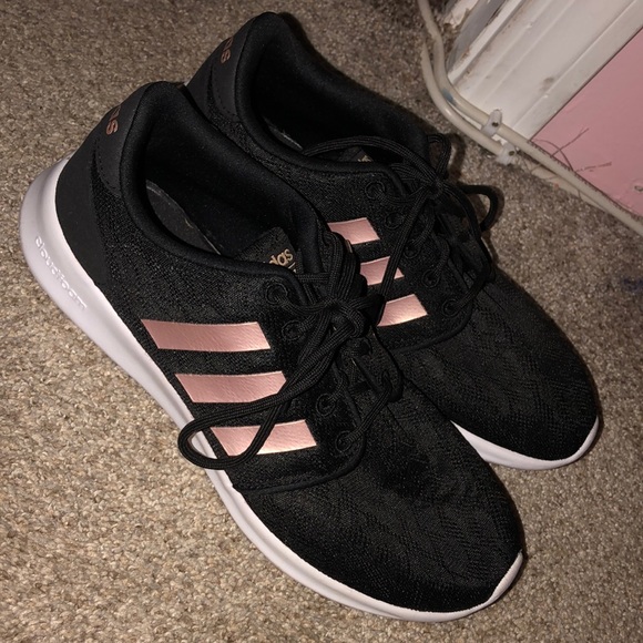 adidas Shoes - adidas black/rose gold cloud foam QT racers